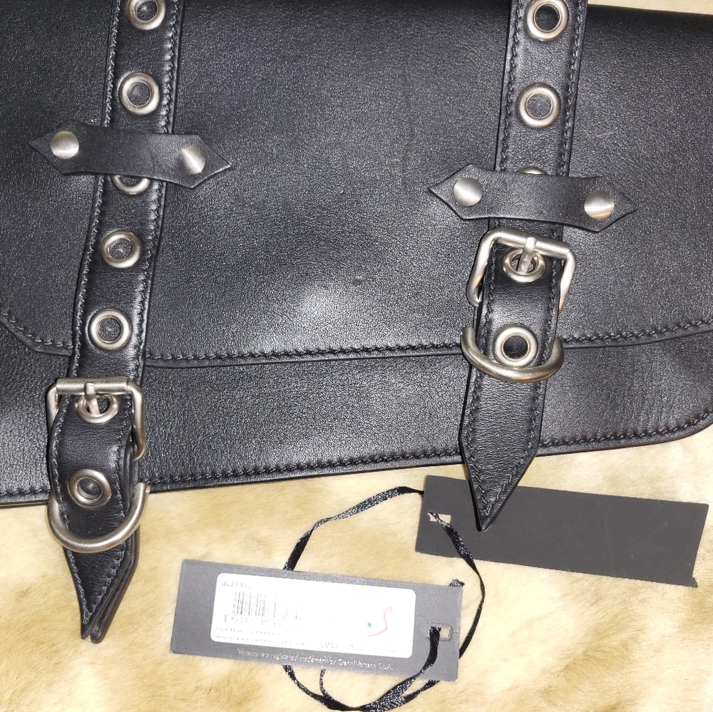 Versace biker saddle chain satchel crossbody bag detachable strap - Picture 9 of 15